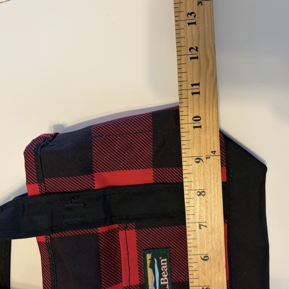 LL Bean Buffalo Check Mini Tote Bag Red Black Small Granola Outdoor Zippered - Picture 5 of 7
